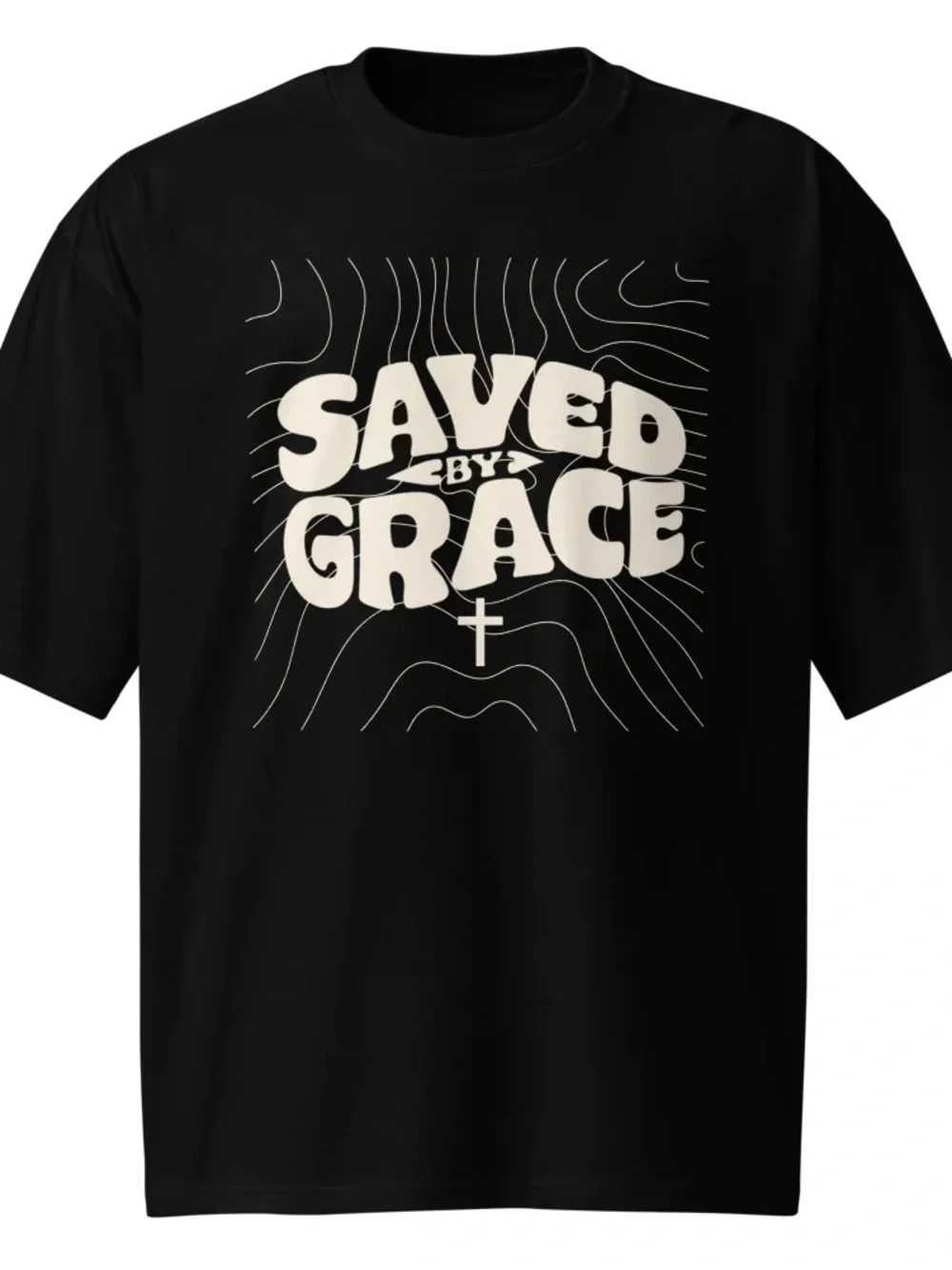 Saved by Grace Short Sleeve Graphic Tee - Black - Picture 1 of 2
